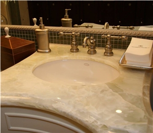 White Onyx Custom Vanity Tops