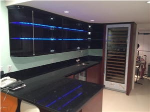 Black Star Quartz Stone Kitchen Countertops