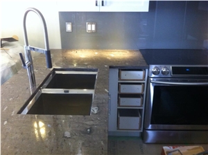 Brown Silk Granite Kitchen Countertop
