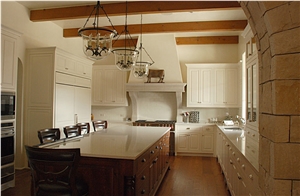 Buff Lueder Limestone Vent Hood Surround, Beige Limestone Us Kitchen Design