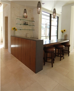 Galala Marble Polished Floor Tile, Lagos Blue Caesarstone Bar Top, Beige Marble Egypt Floor Tiles