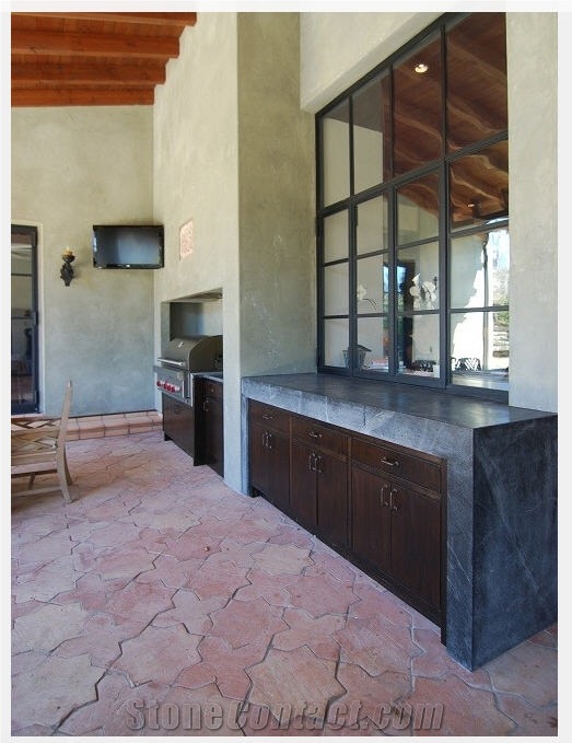 Sao Luis Soapstone Counters with Mitered Edge