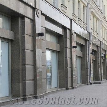 Crema Mare Marble and China Green Polished and Flamed Facade