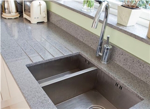 20mm Thick Quartz Product Chrome Silestone Double Pencil Round Edge Finish Countertop