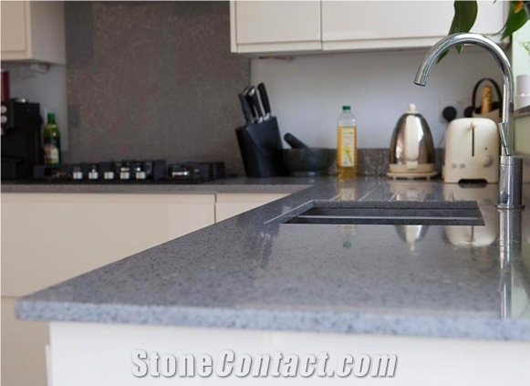 20mm Thick Quartz Product Chrome Silestone Double Pencil Round Edge Finish Countertop
