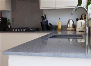 20mm Thick Quartz Product Chrome Silestone Double Pencil Round Edge Finish Countertop
