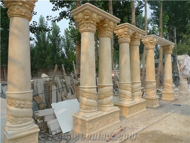 Egypt Cream Column, White Marble Column