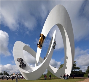 Outdoor Large China White Stainless Steel Sculpture