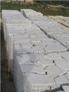 Palladiana Stone in Bianco Di Apricena Anticata, White Italy Marble Flagstone