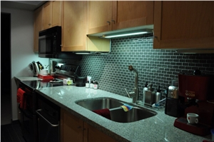 Progetto Vetri Mosaic Nero Kitchen Backsplash Mosaic, Black Backsplash Mosaic