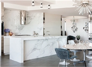 Statuario Venato Marble Kitchen Countertop