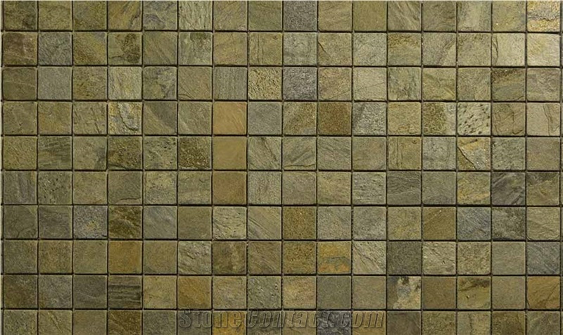 Deoli Green Slate Stone Mosaic