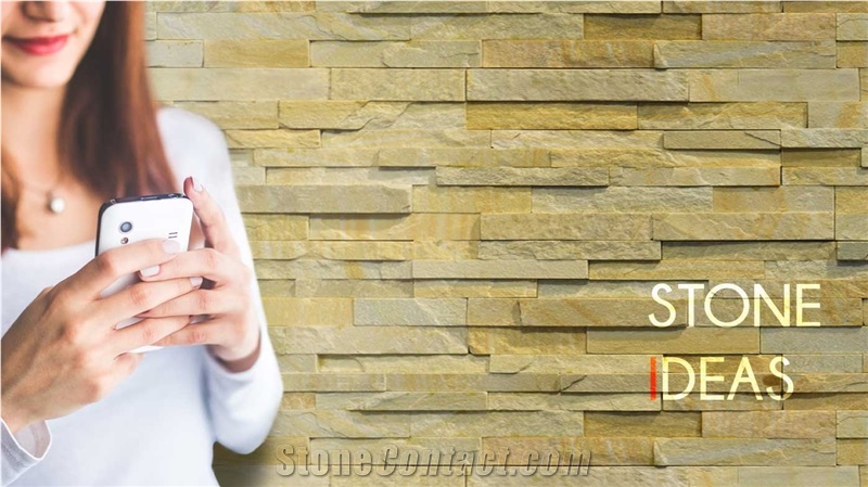 Mint Yellow Sandstone Wall Panel