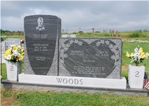 Brocade Granite - Grey Cloud Granite Upright Monument