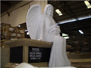 Cherokee Marble, Cherokee White Marble Angel Statue Monument