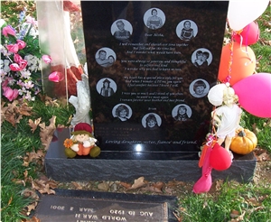 Eagle Black Granite Personal Upright Memorials, Black South Africa Monument