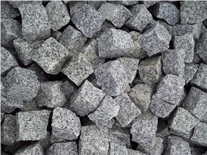 Kostrza Granite Split Cobbles, Cube Stone