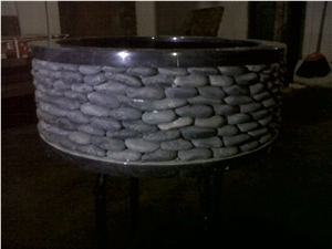 Bjornevann Wash Basin Pebble, Grey Sinks Surround