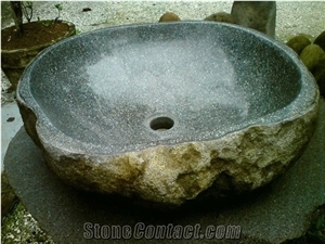 Trachite Santafiora River Stone Sinks & Basins, Trachyte Grey Sinks