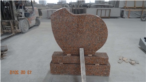 China Red Granite Western Style Tombstone and Monument