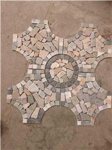 Flooring Meshwork Multicolor/Black/Grey/Irregular Paving ,Rock Surface Park Stone /Outdoor Tile,China Culture Stone