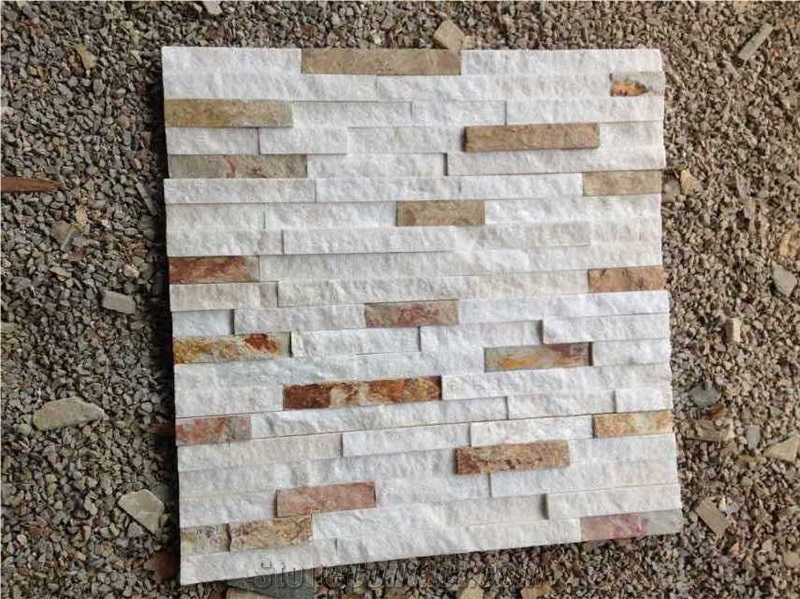Walling White/Rusty Quartz Culture Stone,Rock Surface Indoor/Outdoortile,China Culture Stone