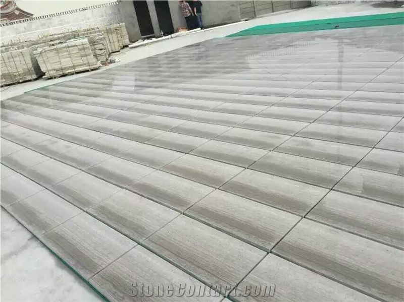 Marble Tile Silk Georgette Light Grey Wood Grain Vein Marble Floor Tile, China Grey Marble