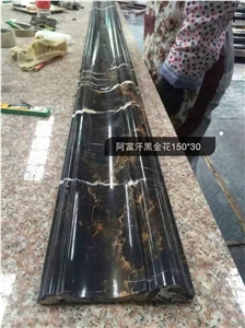 Afghan Portoro Marble Border Lines, Black Marble Molding,Marble Border Line