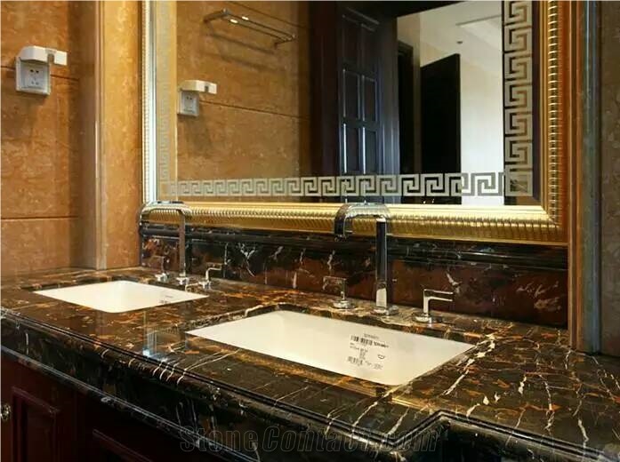 Afghan Portoro Marble Border Lines, Black Marble Molding,Marble Border Line