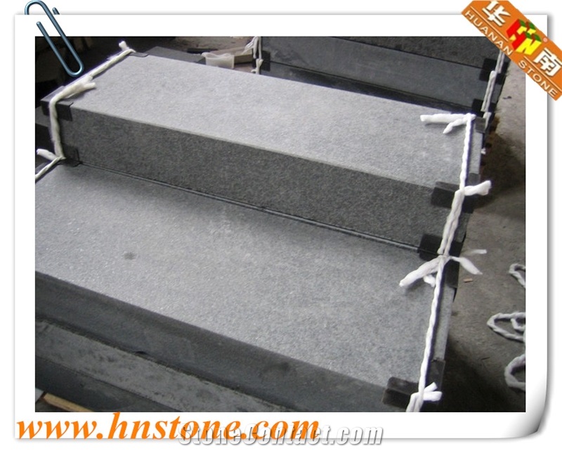 G684 Black Granite Kerbstone, China Flamed Granite Kerbs