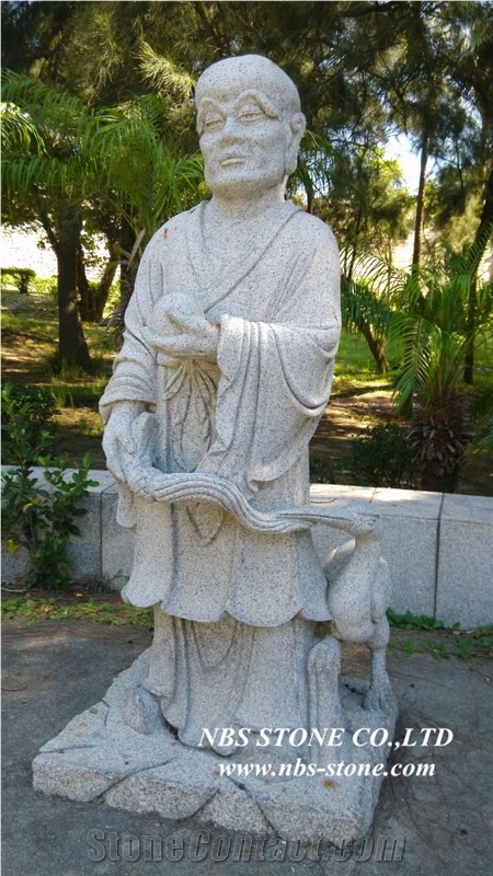 Grey Granite Sculpture,Eighteen Arhats Sculptures,Garden Sculpture