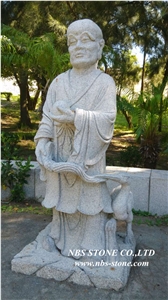 Grey Granite Sculpture,Eighteen Arhats Sculptures,Garden Sculpture