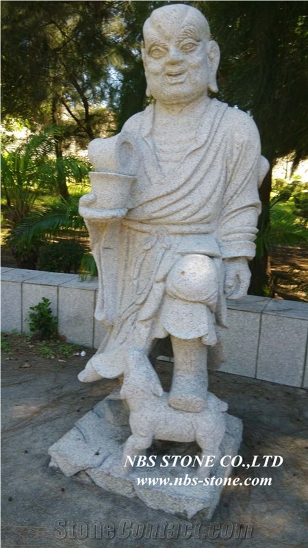 Grey Granite Sculpture,Eighteen Arhats Sculptures,Garden Sculpture