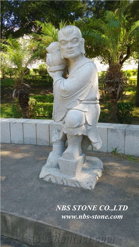 Grey Granite Sculpture,Eighteen Arhats Sculptures,Garden Sculpture