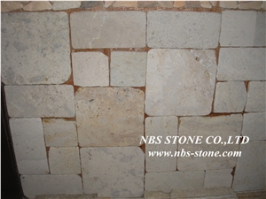 Henan White Travertine Tumbled Mosaic Tiles
