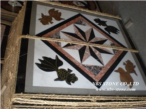 Multicolor Marble Floor Medallion,Multicolor Marble Round Medallion
