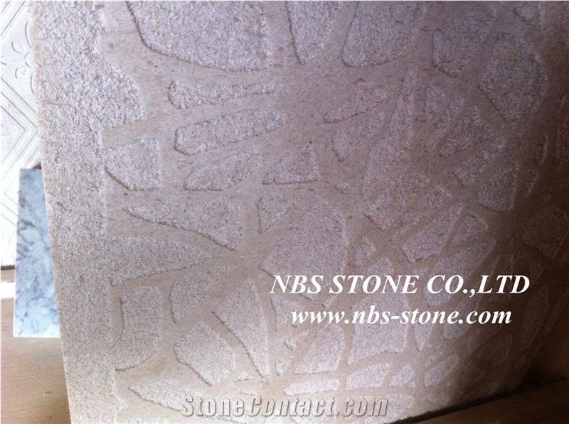 Sculptured China Yellow Marble Wall Relief