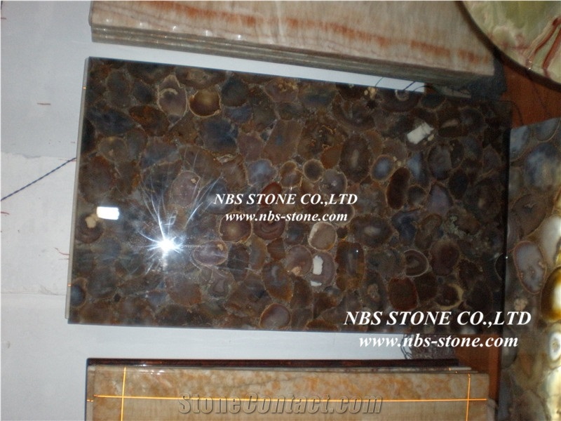 Semiprecious Stone Table Top,Blue Rectangular Table Top