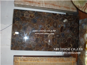 Semiprecious Stone Table Top,Blue Rectangular Table Top