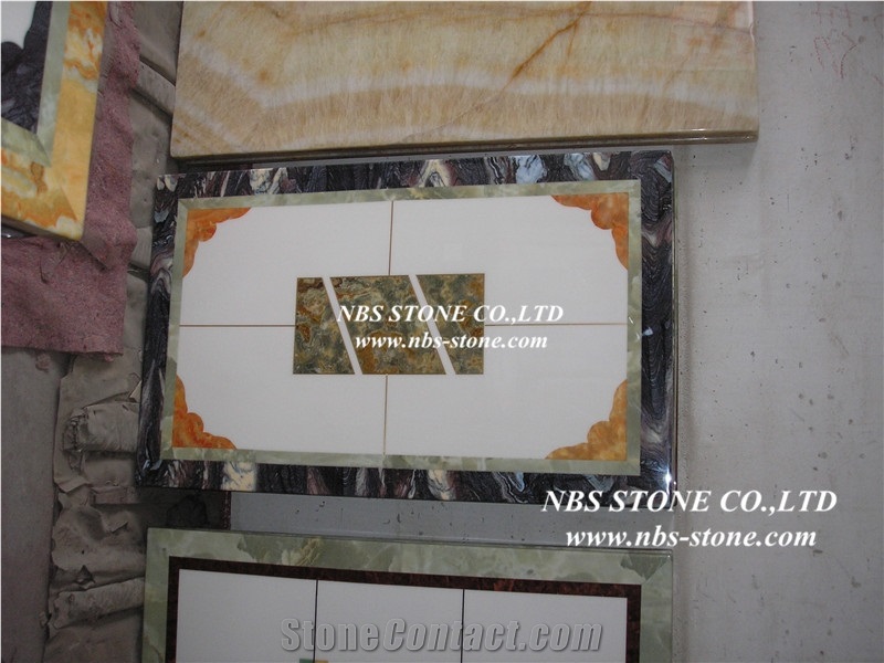 Semiprecious Stone Table Top,Blue Rectangular Table Top