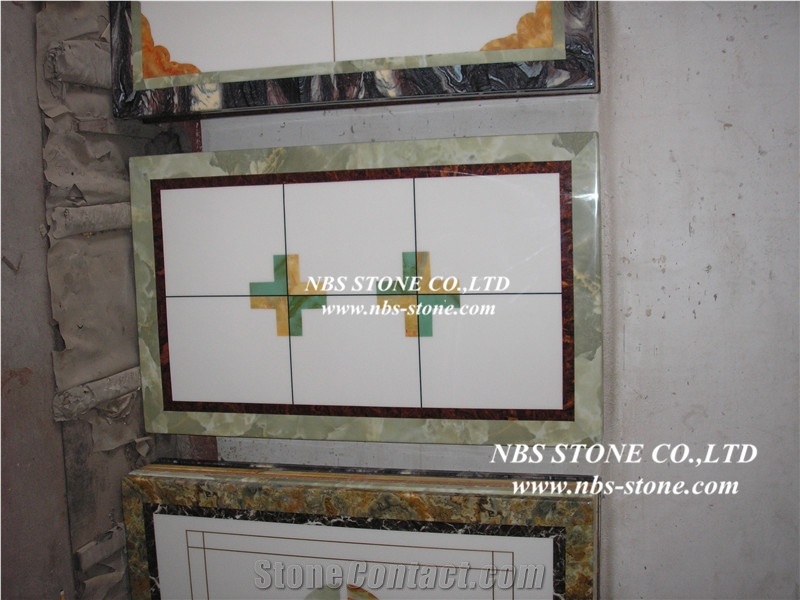 Semiprecious Stone Table Top,Blue Rectangular Table Top