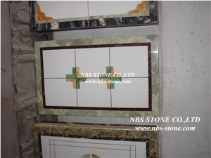 Semiprecious Stone Table Top,Blue Rectangular Table Top