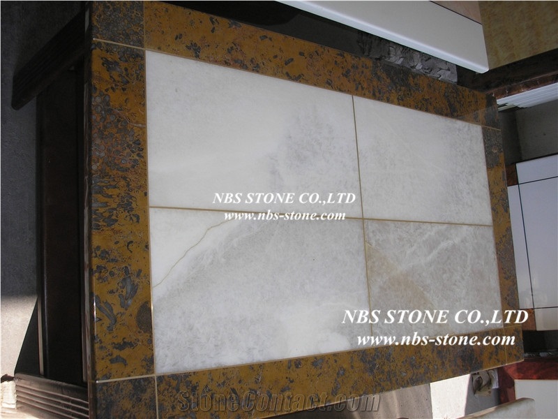 Semiprecious Stone Table Top,Blue Rectangular Table Top