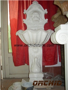 Carved White Marble Dragon Fountains