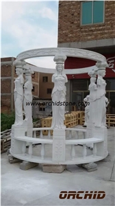 Natural White Marble Sculptured Garden Gazebos & Pavilions Natural White Marble Sculptured Garden Gazebos & Pavilions