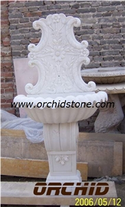 Sculptured Pedestal Basins, White Marble Pedestal Basins Sculptured Pedestal Basins, White Marble Pedestal Basins