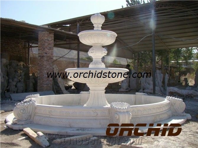 White Marble Garden Fountain