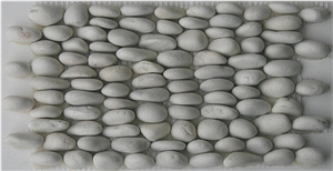 Himalayan White Pebble Stacked Mosaic