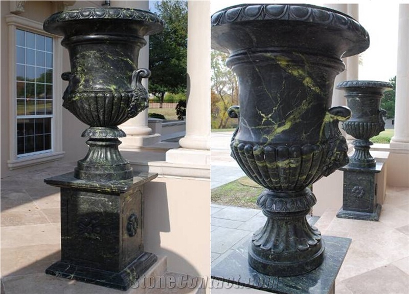 Dark Marble Flower Pot Slabs & Tiles