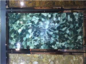 Translucent Green Agate Semiprecious Stone Slas &Tiles,Pink Crystal Semi Presious Wall Panel,Green Agate Semi Precipus Gem Home Decor
